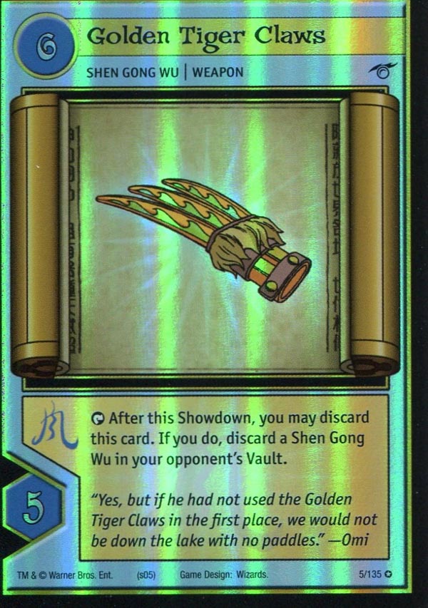 Xiaolin Showdown TCG:  Golden Tiger Claw