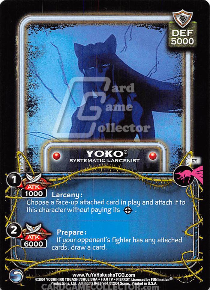 Yu Yu Hakusho TCG: Yoko, Systematic Larcenist
