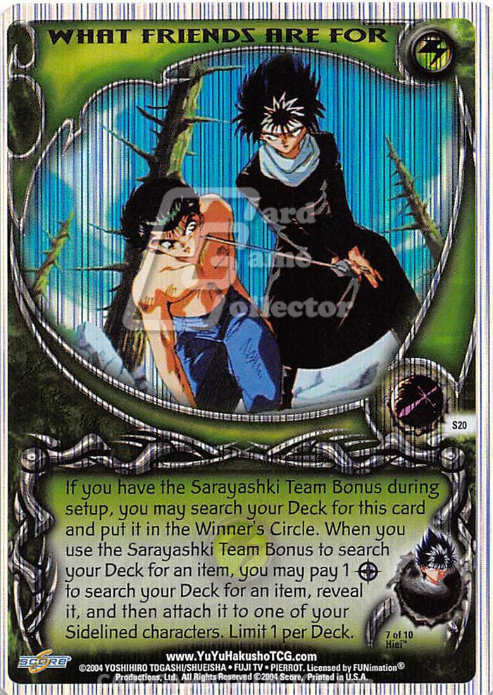Yu Yu Hakusho TCG: What Friends are for