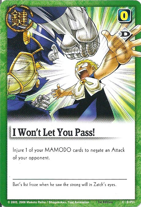 Zatch Bell TCG: I Won't Let You Pass!