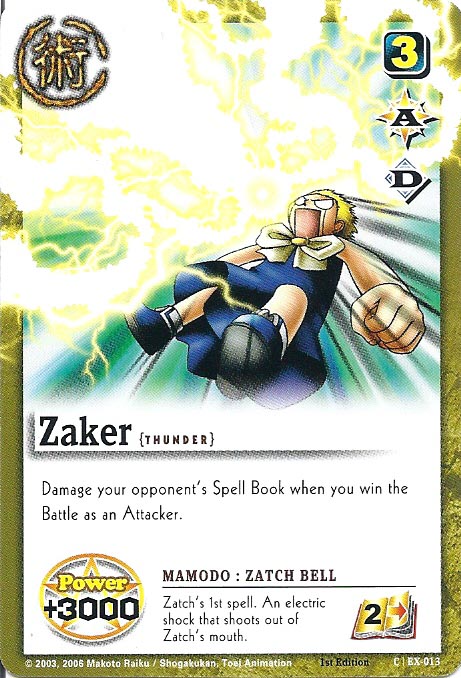 Zatch Bell TCG: Zaker, Thunder