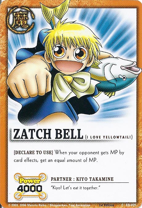 Zatch Bell TCG: Zatch Bell, I Love Yellowtail!