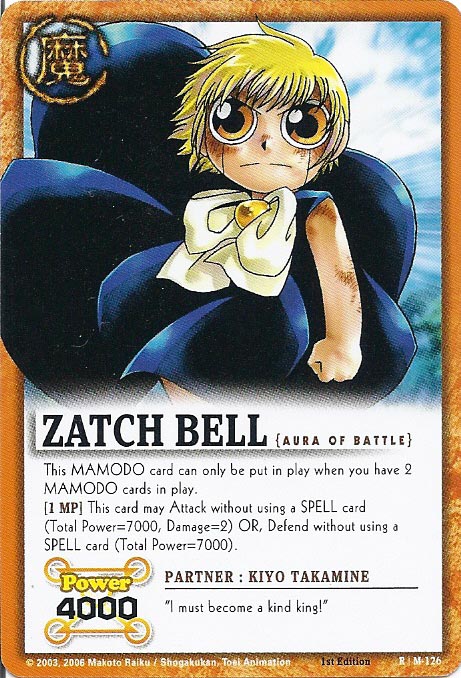 Zatch Bell TCG: Zatch Bell, Aura of Battle